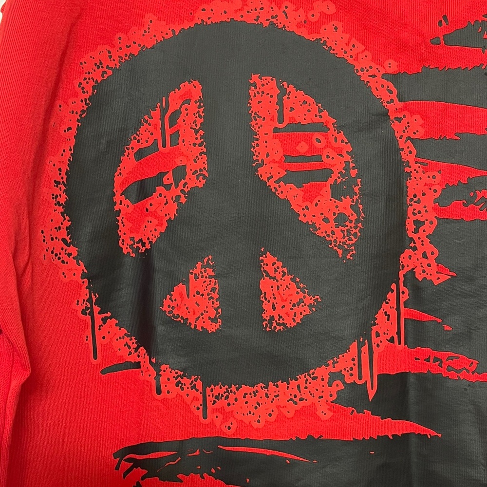 ❤️✌🏾❤️ Watson Boxy Oversized TeGraphic Tee with Peace & Star Puff Print Size L - Picture 4 of 9